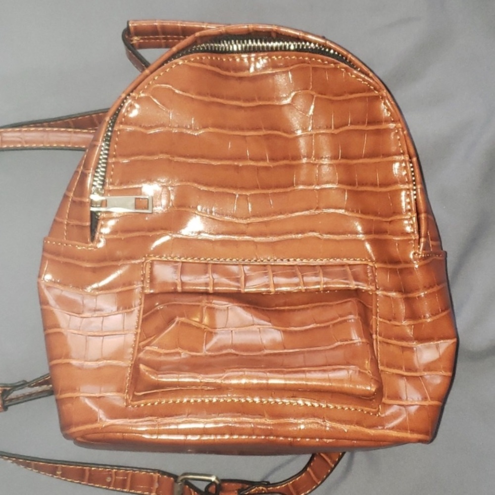 Missguided Snakeskin Backpack
